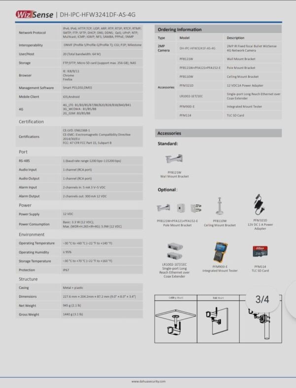 Dahua 4G LTE Wireless Outdoor IP Camera, 2MP, Night Vision, Weatherproof, Two-Way Audio, Remote Monitoring - Image 4