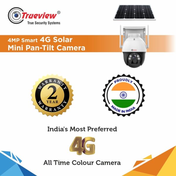 Trueview 4G Sim 4Mp Solar Powered CCTV Security Camera with Solar Panel - Image 3