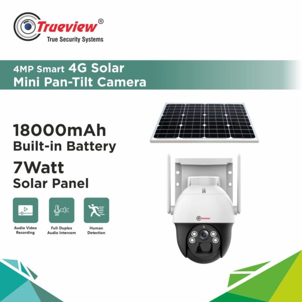 Trueview 4G Sim 4Mp Solar Powered CCTV Security Camera with Solar Panel - Image 2